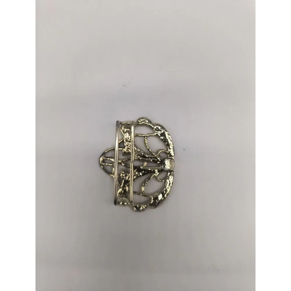 Vintage 1950s Pierced Yellow Metal Belt Buckle